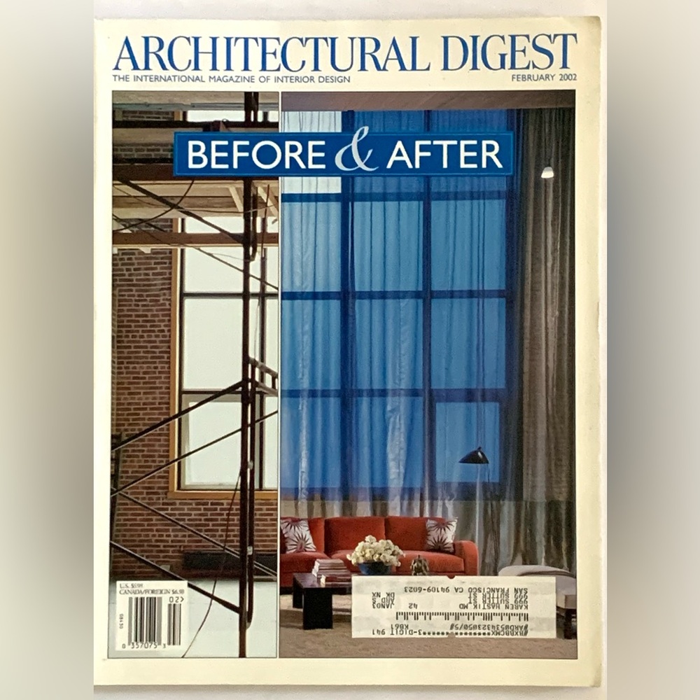 February 2002 Architectural Digest Before & After Hilary Swank & Chad Lowe